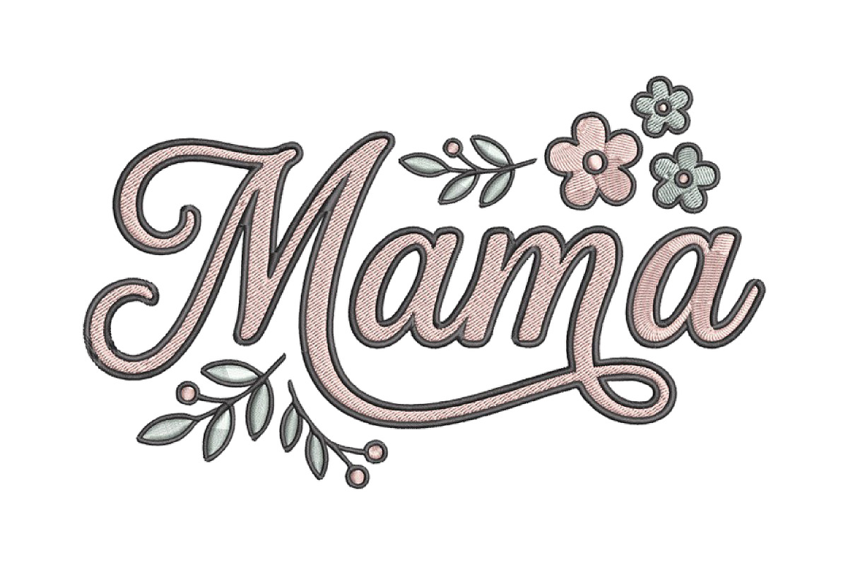 Floral Mama Embroidery Design, an Illustration by Pixels.Craft (Photo 1 of 4)