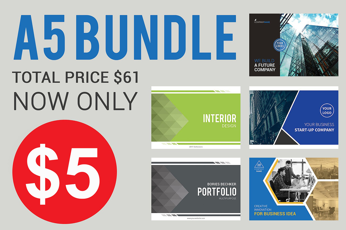 A5 Template Bundle, a Brochure Template by BoriesBechker (Photo 1 of 6)