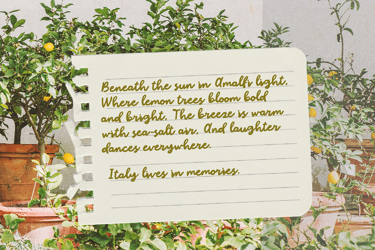 Amalfi - Coastal Summer Retro Script, a Script Font by Kaya Fonts (Photo 12 of 39)