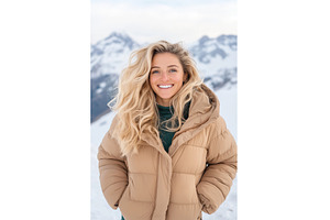 Smiling blonde woman in winter coat, a Person Photo by Lermont51