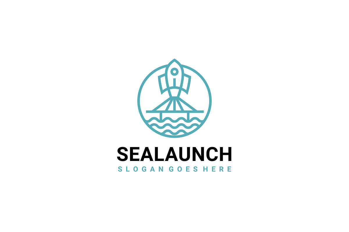 Rocket & Ocean Startup Logo, a Branding & Logo Template by 3ab2ou (Photo 1 of 2)