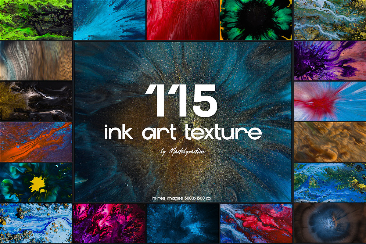 Ink Art Textures - 115 hi-res images, a Texture Graphic by Madebyvadim (Photo 1 of 14)