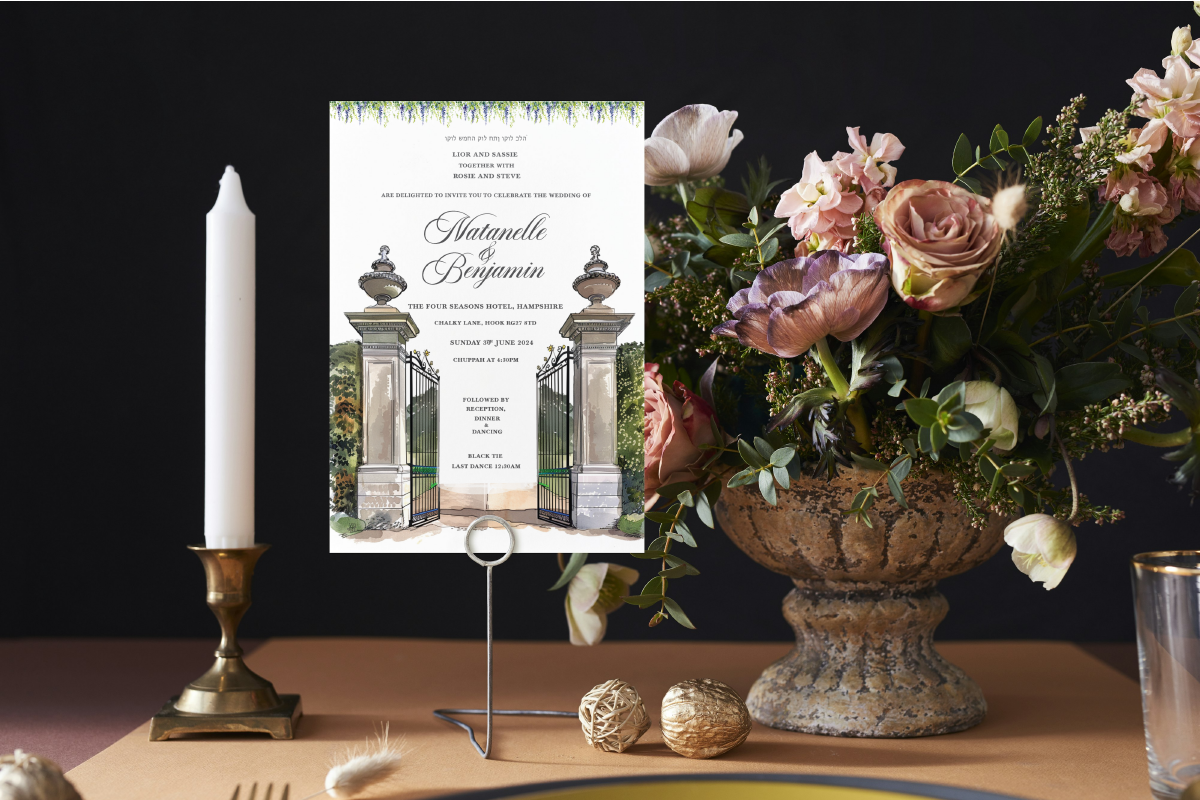 watercolor wedding venue card, an Invitation Template by Isbah_studio (Photo 6 of 22)