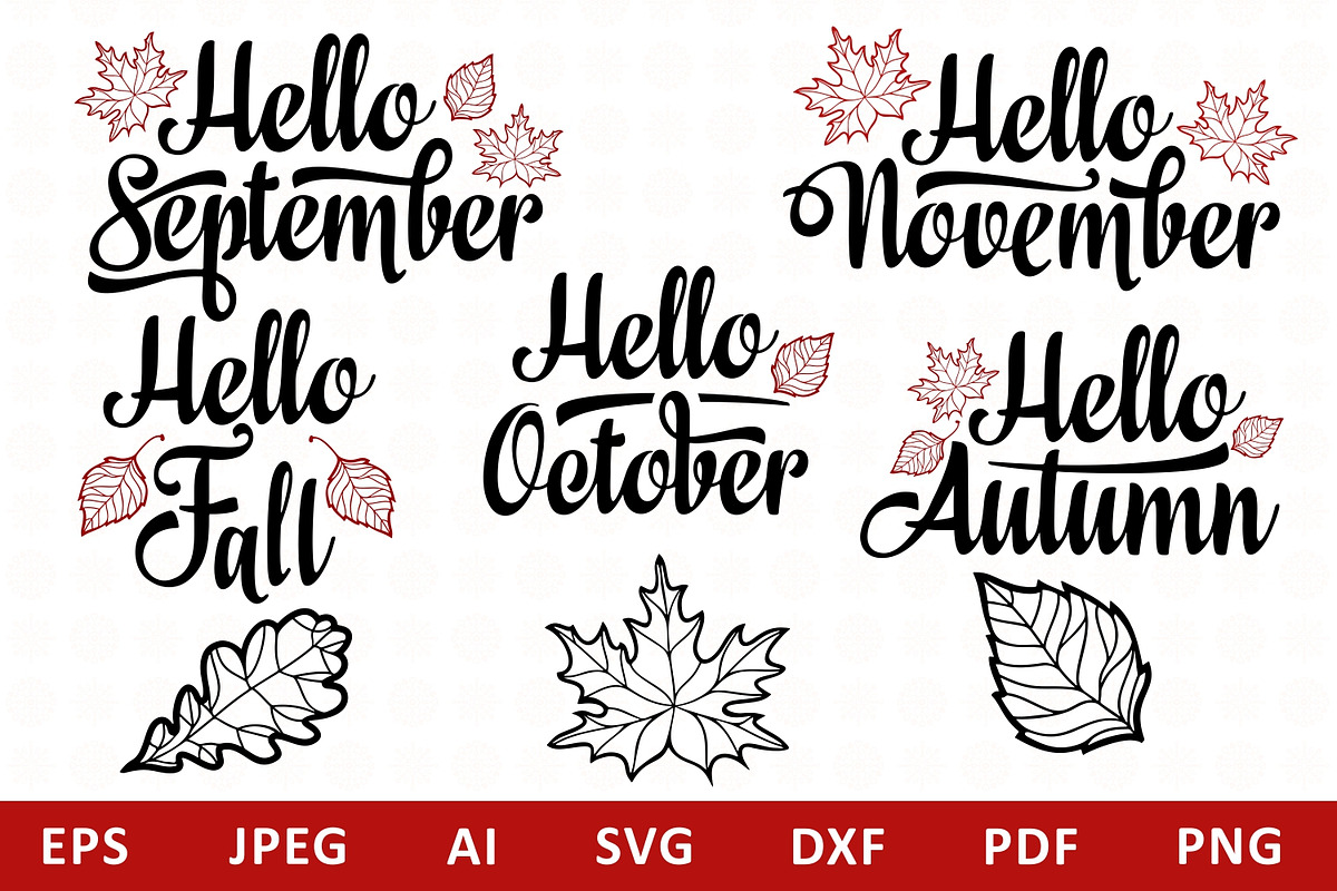 Hello Fall lettering mini bundle svg, an Object Graphic by Zoya Miller (Photo 1 of 5)