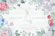Delicate Watercolor Florals, a Decorative Illustration by Eva Katerina (Thumbnail 1 of 25)