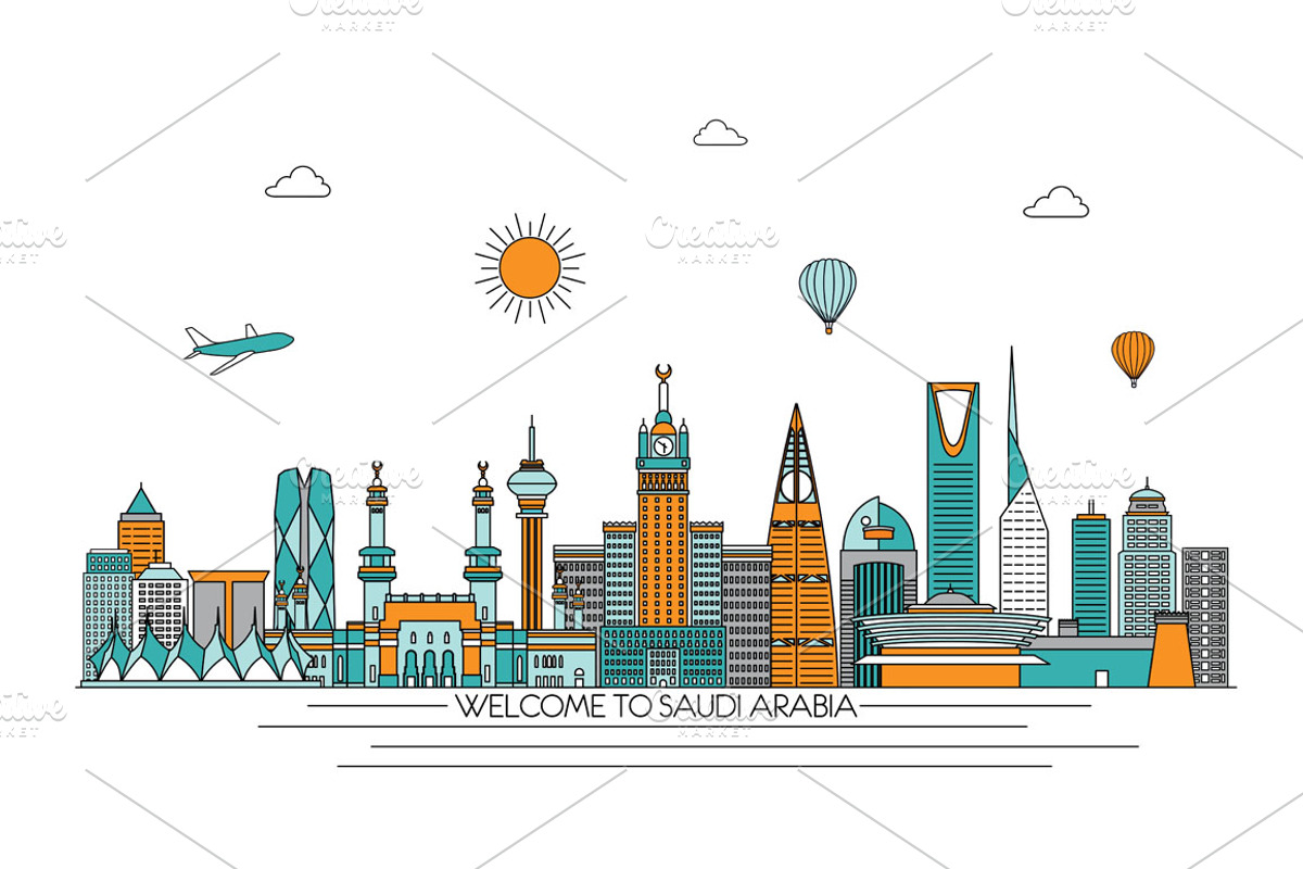 Saudi Arabia line skyline, an Illustration by LisaKolbasa (Photo 1 of 4)