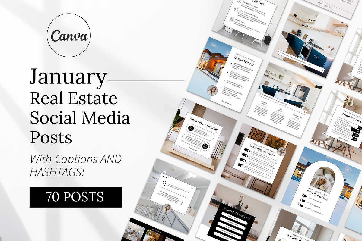 January Real Estate Instagram Posts, a Social Media Template by Marketing Templates Co. (Photo 1 of 9)