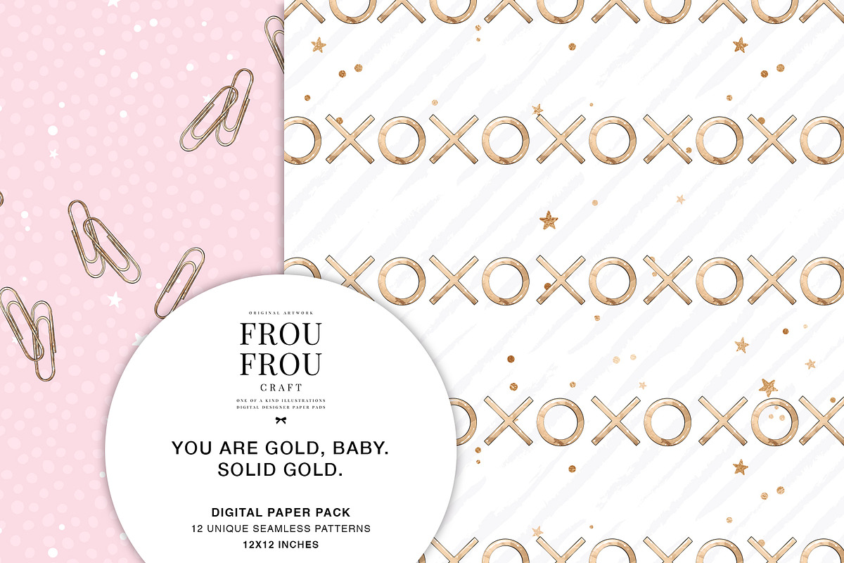 Gold Pink Stationery Paper Pack, a Pattern Graphic by Frou Fou Craft (Photo 6 of 7)