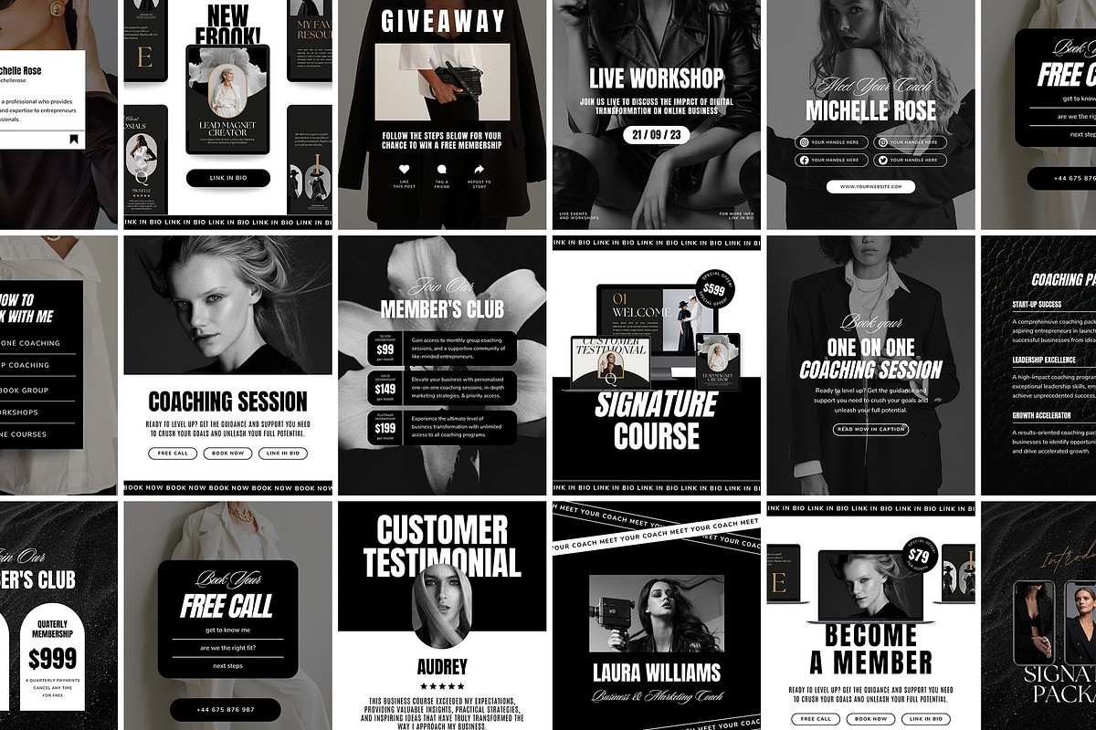 Social Media Coach Instagram Bundle, a Social Media Template by Studio ...