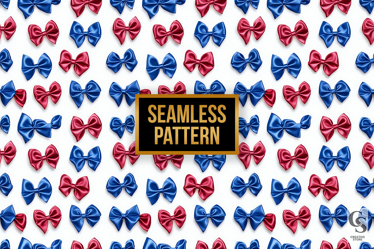 Patriotic Satin Bows Patterns, a Pattern Graphic by Creative Store (Photo 4 of 5)