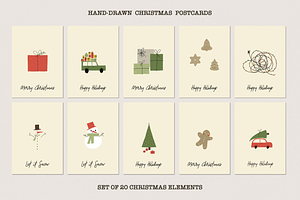 Festive Hand-Drawn Christmas Set