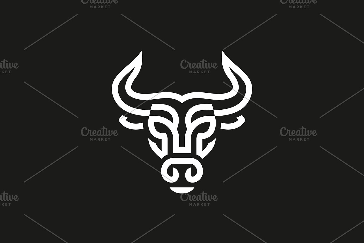 Abstract Bull Head Logo.