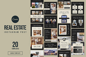 Real Estate Instagram Canva Template, a Social Media Template by Pixelpick