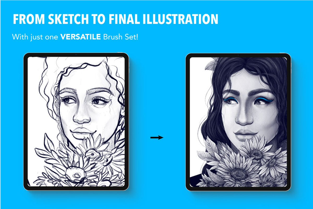 25 Graphite Affinity Brushes, a Brush Add-On by Riveros Illustration (Photo 8 of 10)