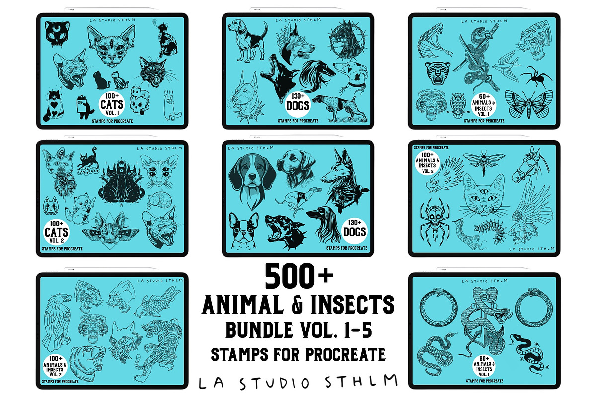 Bundle Animals & Insects -Stamp Sets, a Brush Add-On by LA Studio Sthlm (Photo 1 of 15)
