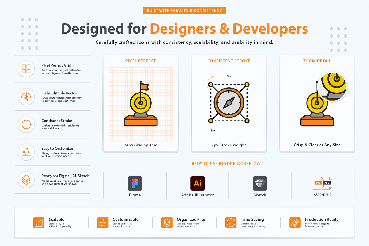 Strategic Planning Dashboard Icons, an Outline Icon by vexper (Photo 7 of 10)