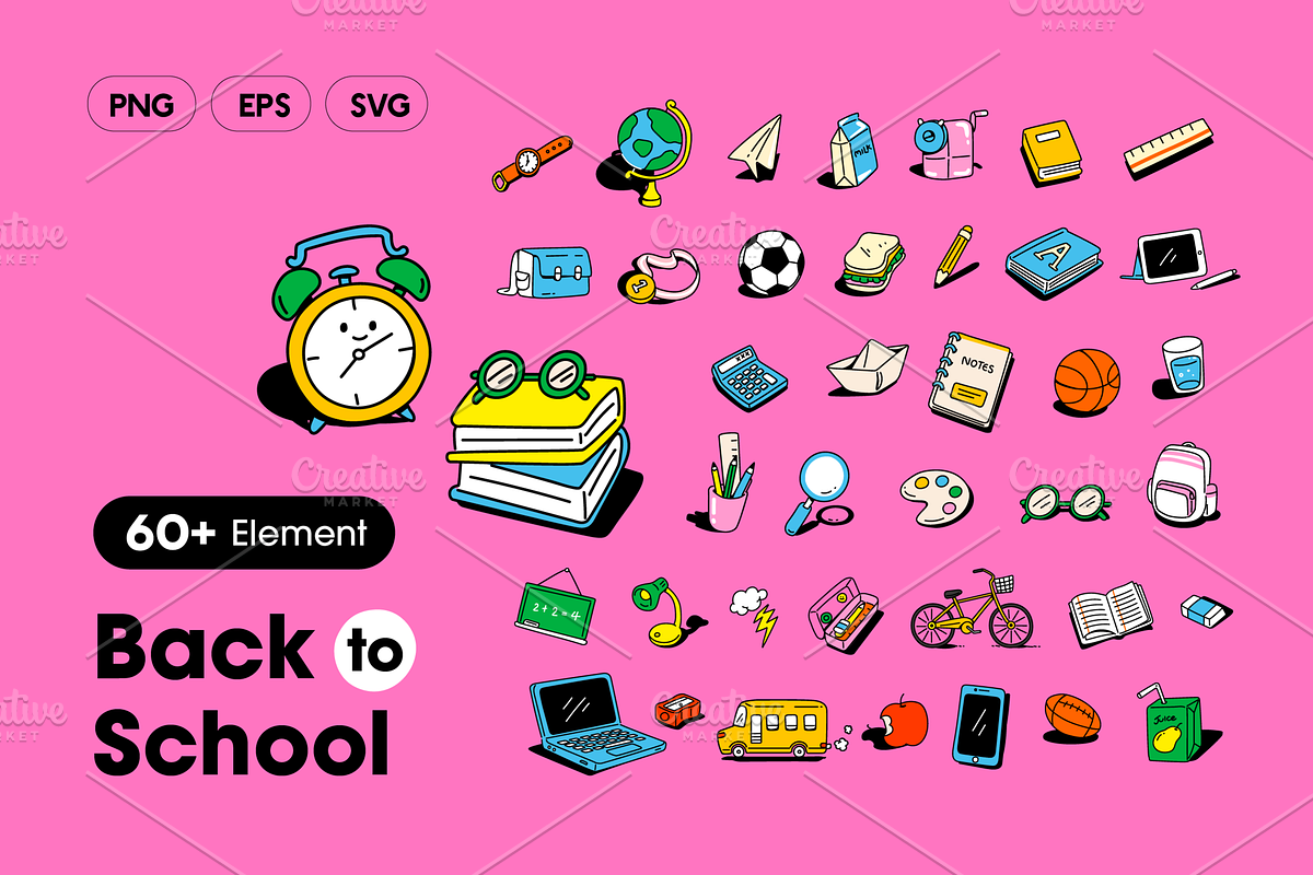 Back To School Element Set, an Education Illustration by Sinando Studio (Photo 1 of 4)