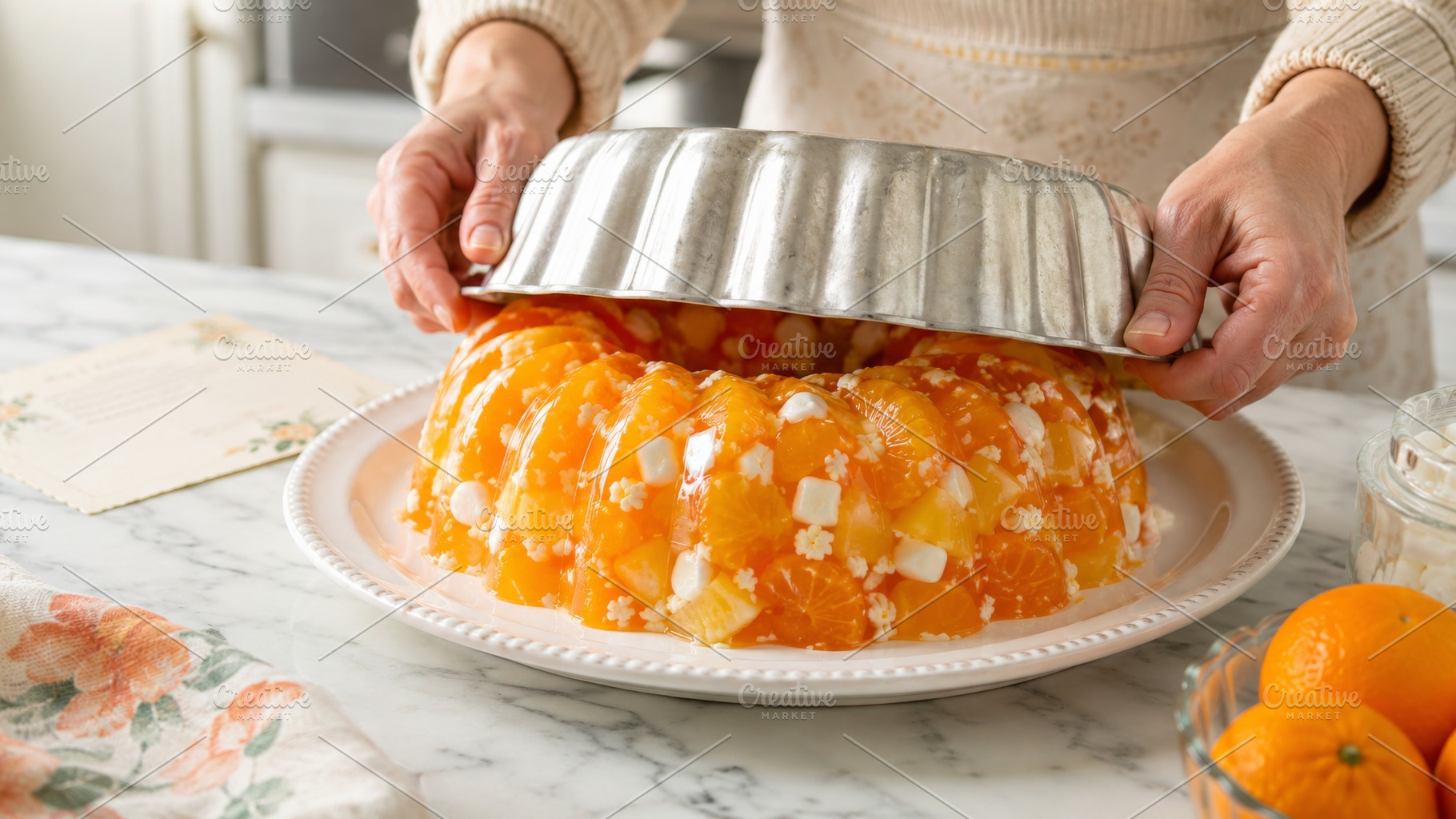 Jello salad with mandarin oranges be, a Photo by Dvoevnore photos