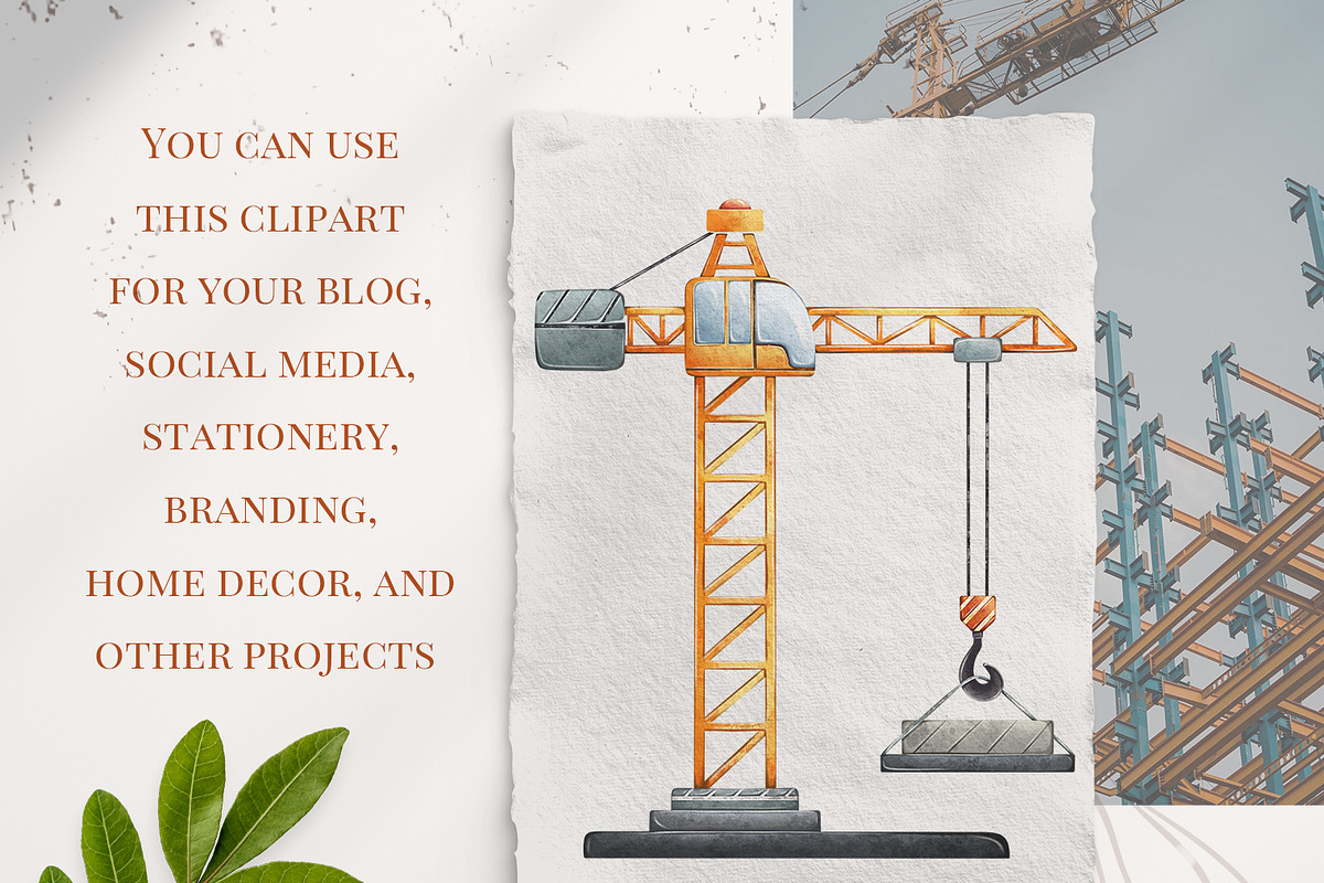 Watercolor Construction Clipart PNG, a Transportation Illustration by Mespilia (Photo 4 of 5)