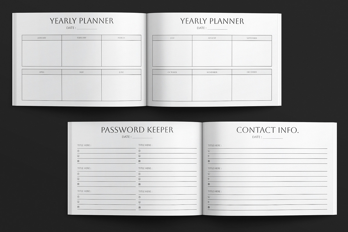 Digital Planner Template Landscape, a Brochure Template by E-Type (Photo 5 of 7)