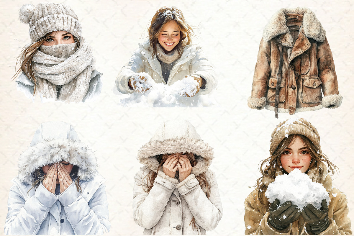 Watercolor Winter Snowy Clipart, an Illustration by Libby Wishes (Photo 2 of 5)