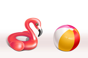 Set Of Inflatable Flamingo Rubber