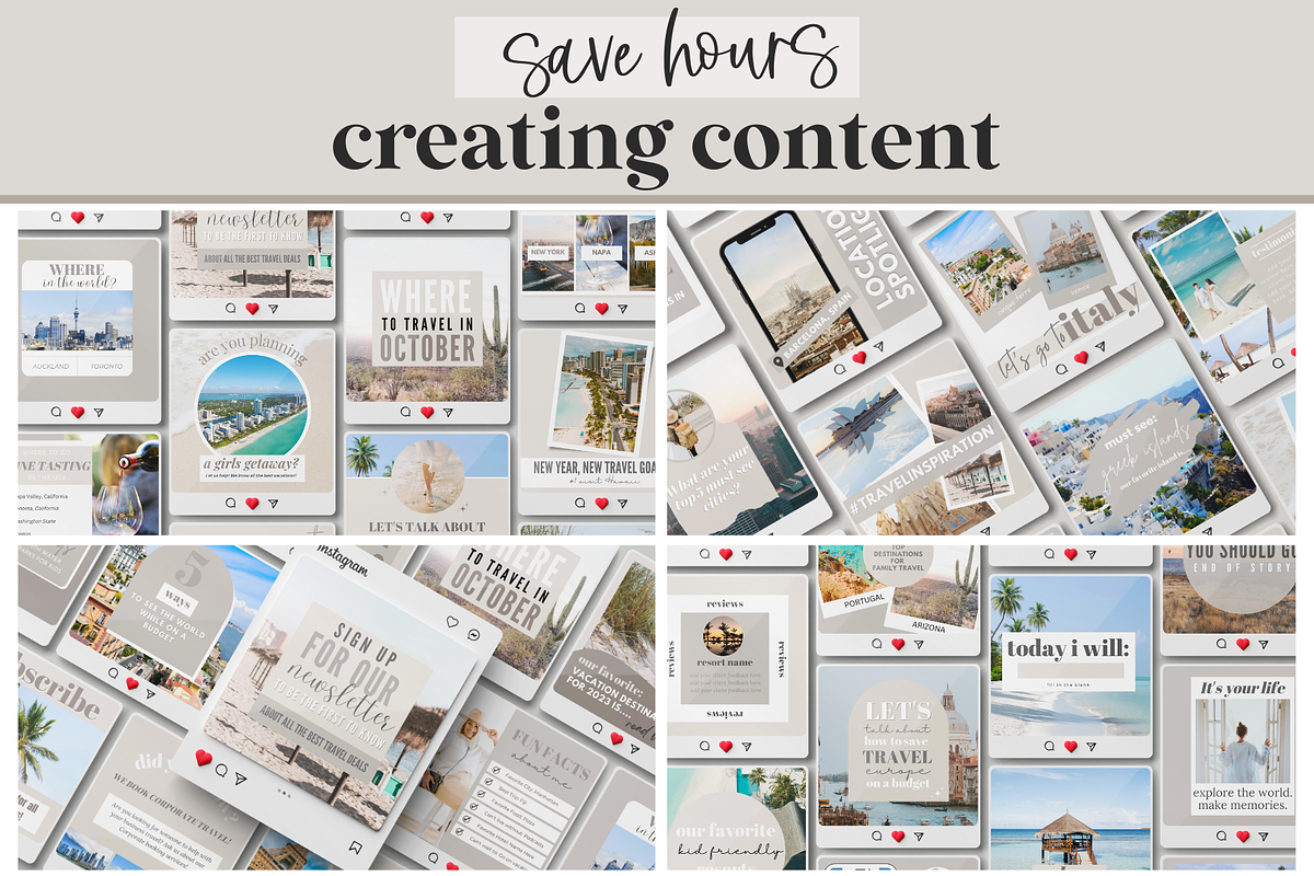 1,000 Canva Travel Templates, a Social Media Template by Oh So Social Boutique (Photo 3 of 8)