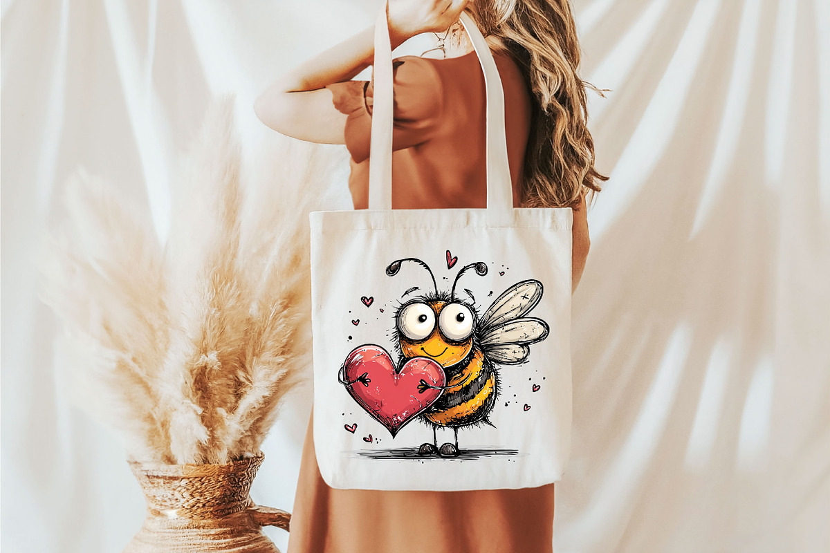 Whimsical Cute Bee Clipart, an Illustration by designcity5 (Photo 3 of 5)