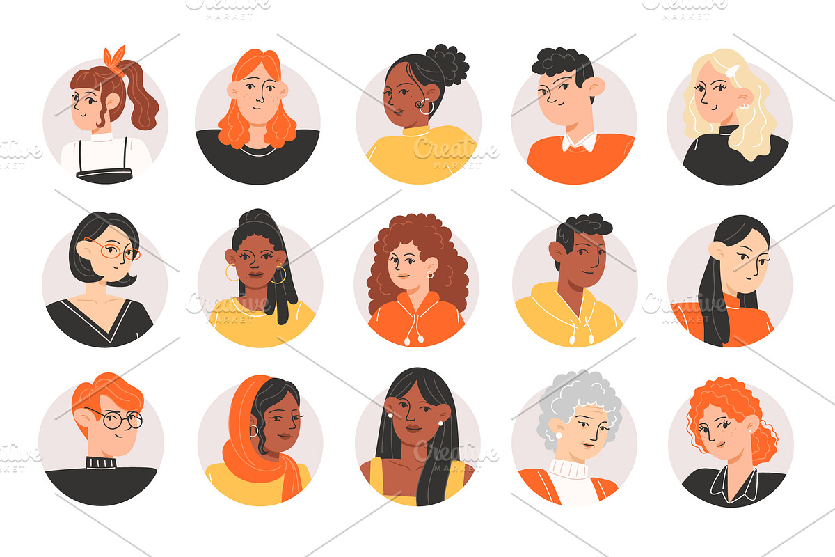 Set of various people icons, an Object Graphic by YuskinKot (Photo 1 of 2)
