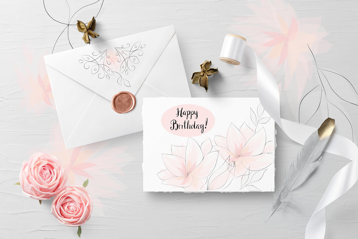 Elegant floral greeting cards, a Card Template by yana.tasha (Photo 2 of 5)