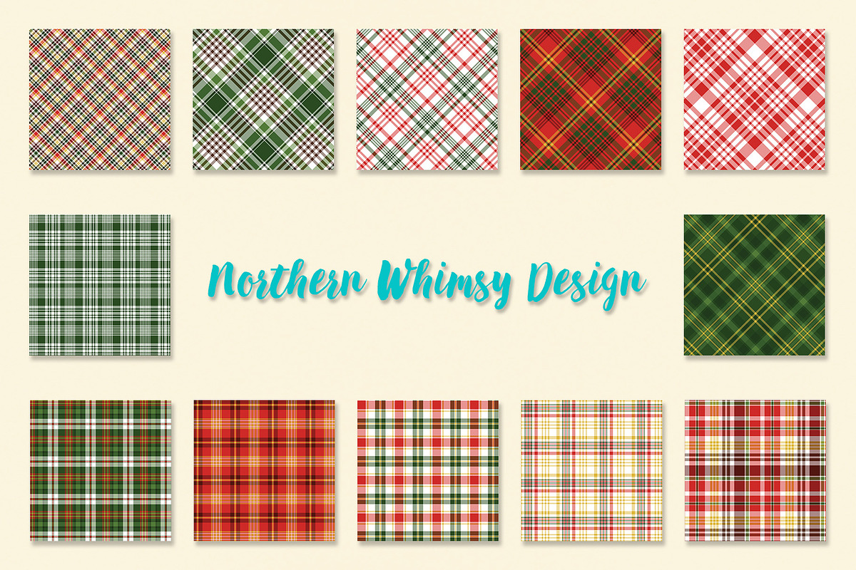 Christmas Plaid Patterns, a Pattern Graphic by Northern Whimsy Design