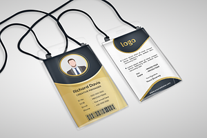 Modern Golden ID Card Design