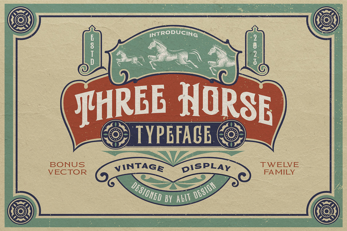 Three Horse Typeface, a Serif Font by alit design (Photo 1 of 20)