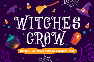 Witches Crow | Halloween Font, a Script Font by Forberas Club