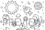 10 cute Astronaut illustrations, a Decorative Illustration by Somjai King (Thumbnail 4 of 11)