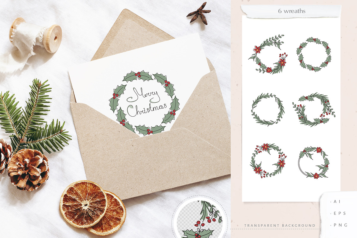 Noel hand drawn Christmas set, a Decorative Illustration by brialinas (Photo 4 of 9)