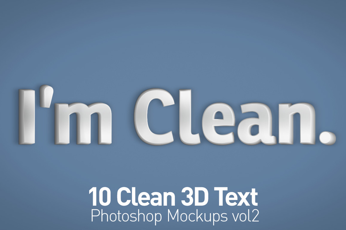 Clean 3D Photoshop Text Mockups Vol2, a Mockup by Creative Graphics (Photo 4 of 10)