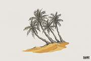 Tropical Paradise Palm Trees PNG, an Illustration by SharpMarketplace (Thumbnail 1 of 4)