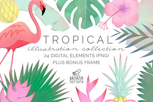 Tropical pastel beach party clipart