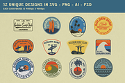 Vintage Surf Badge Logo Templates, a Branding & Logo Template by Golden Vision Studio (Thumbnail 6 of 7)