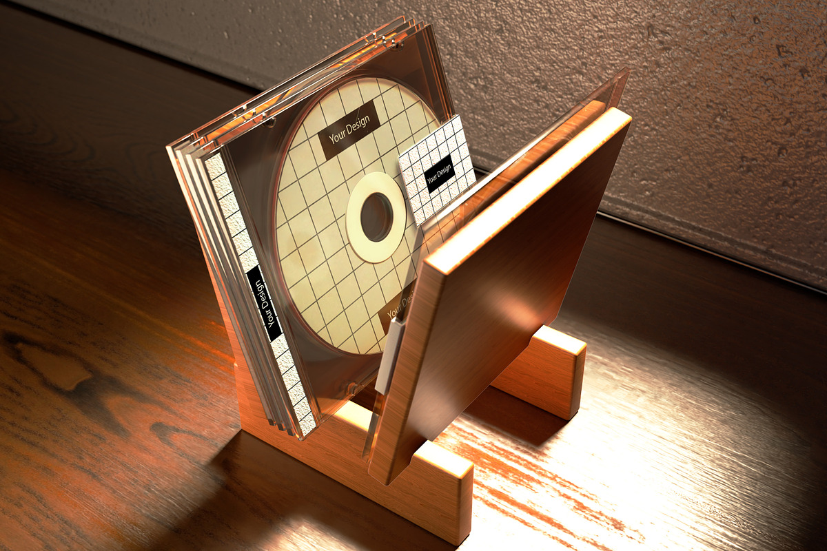 CD Music Cassette Mockup, a Product Mockup by graphicook (Photo 3 of 6)