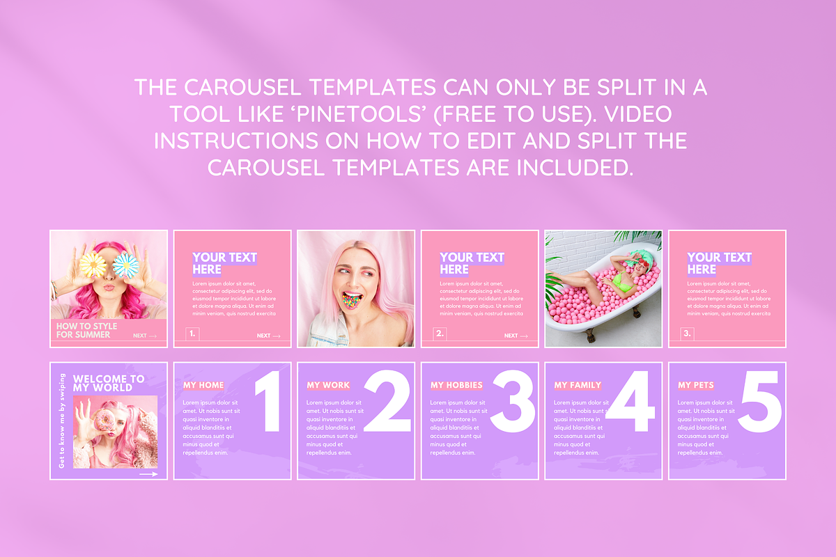 Colorful Instagram Carousel Bundle