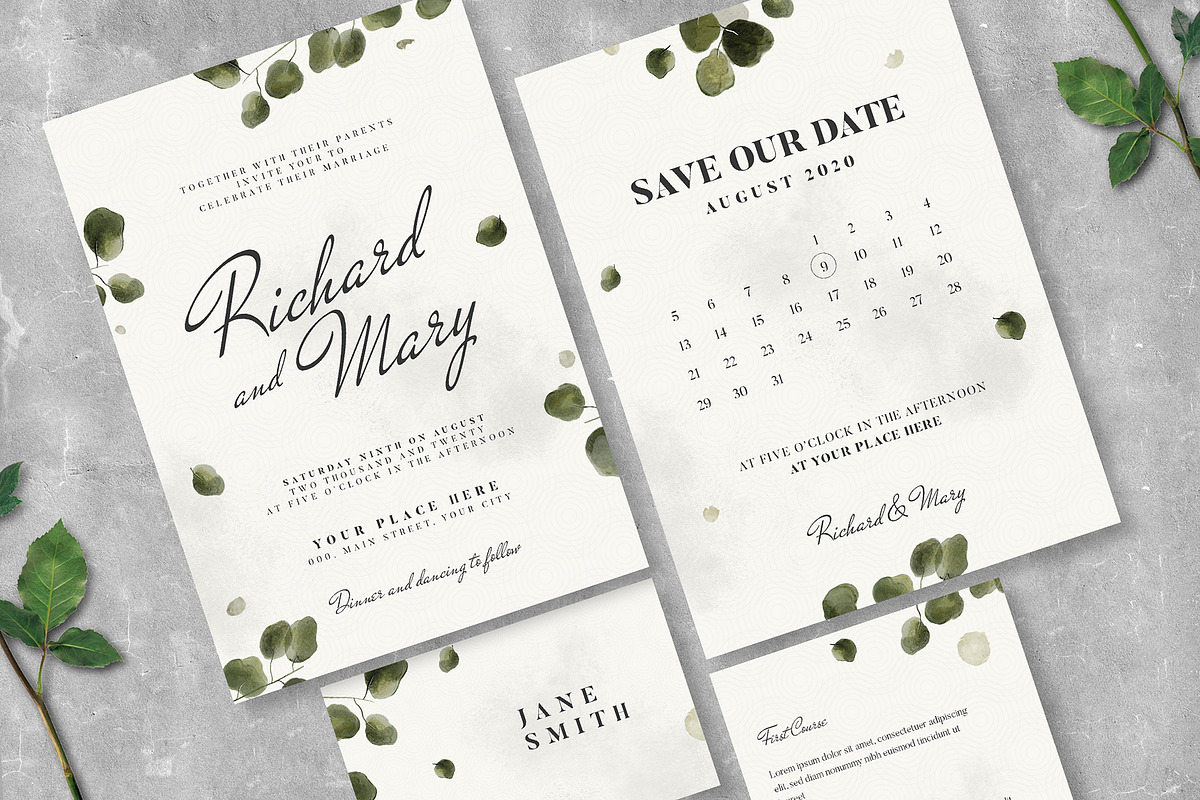 Leaves Wedding Invitation Suite, an Invitation Template by Vynetta (Photo 3 of 5)