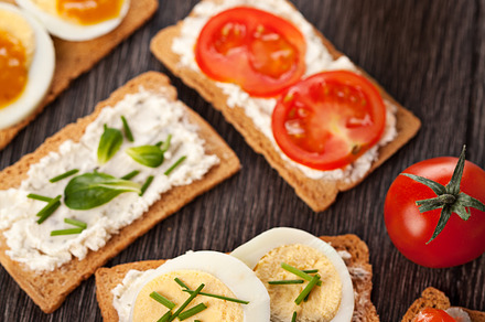 Tasty Canapes Breakfast Meal Stock Photo Containing Appetizer And Breakfast preview 5