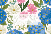 Blue Hydrangea Seamless Pattern PNG, a Pattern Graphic by Pati Charm Studio (Thumbnail 1 of 6)