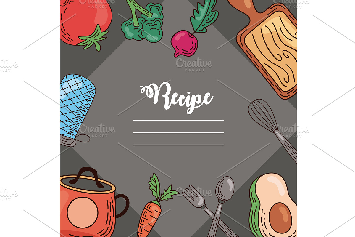 recipe with healthy food, a Food Illustration by studiogstock