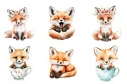 Cute Baby Foxes Clipart PNG, an Illustration by SinaCreation (Thumbnail 4 of 5)