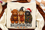 Hallothanksmas Highland Cow PNG, a Seasonal Illustration by Canvas Craft (Thumbnail 4 of 6)