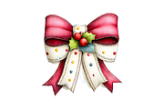 Romantic Christmas Bow Clipart Set, a Seasonal Illustration by Coco Bloom (Thumbnail 4 of 4)