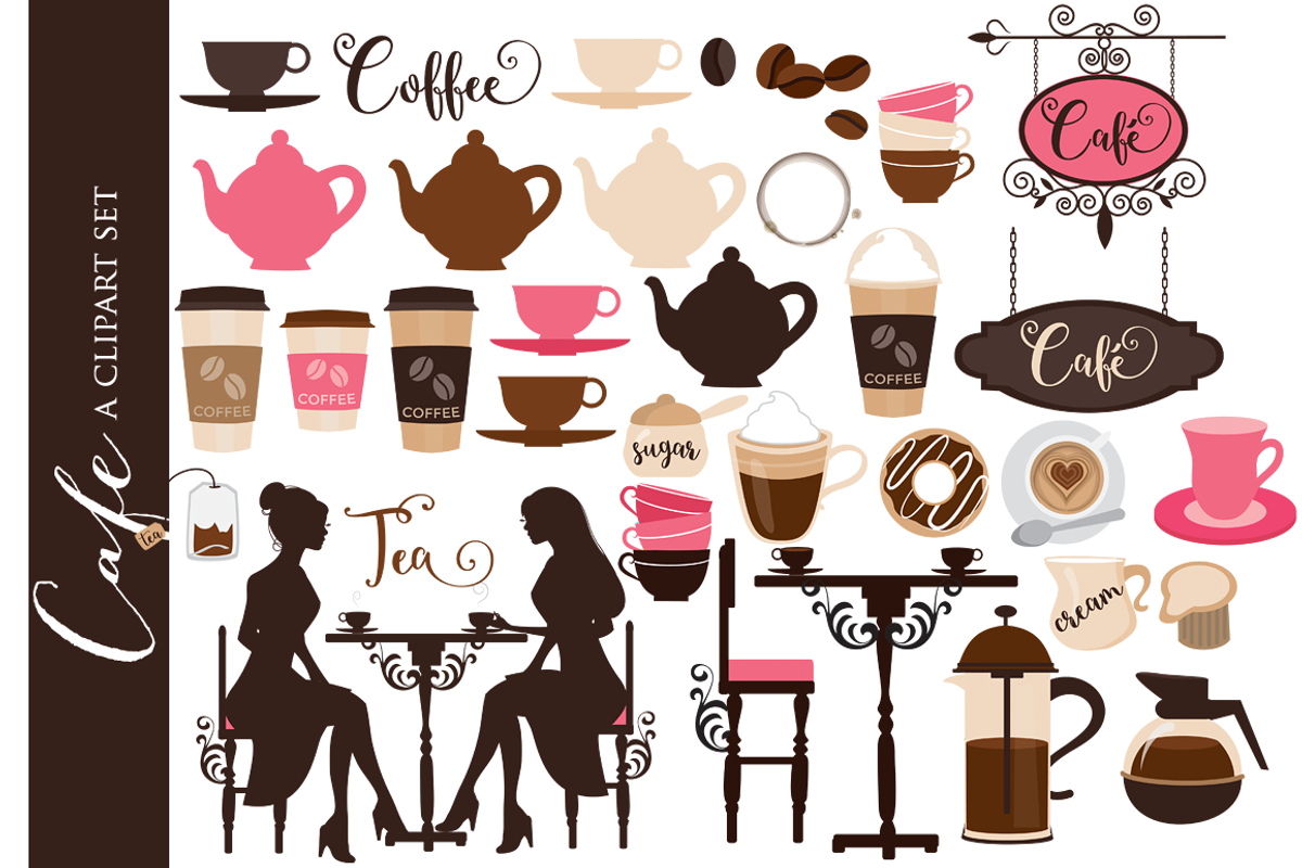 Coffee clip art cafe clipart tea, an Illustration by WinchesterLambourne